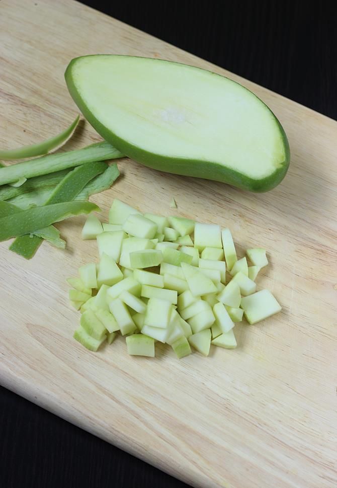 Katki keri pickle (diced sweet mango pickle)