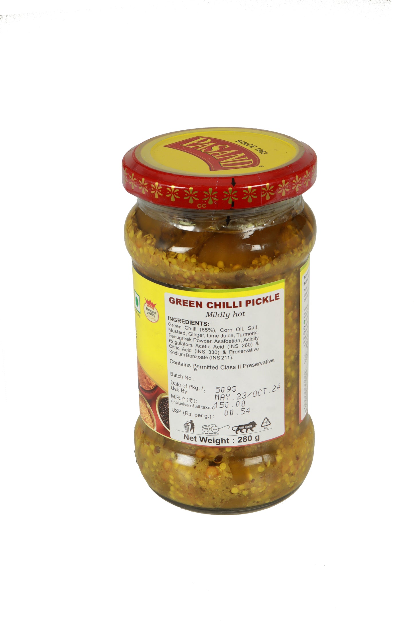 Green chilli pickle in Mustard (Hari Mirch ka Achaar)