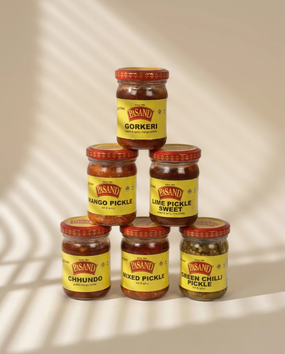 Pickle gift box - assorted pickle jars of 6 flavours