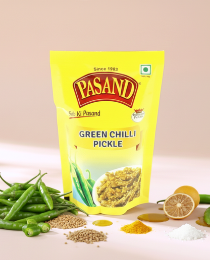 Green Chilli Pickle (Hari Mirchi ka Aachar)