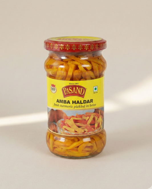Amba Haldar (sliced turmeric pickled in brine)