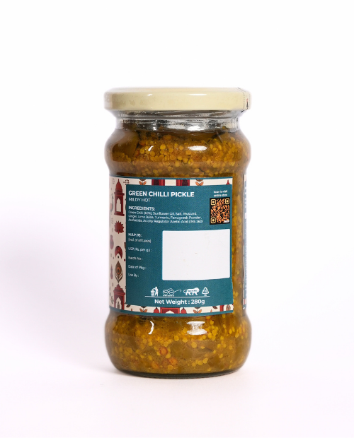 Green chilli pickle in Mustard (Hari Mirch ka Achaar)