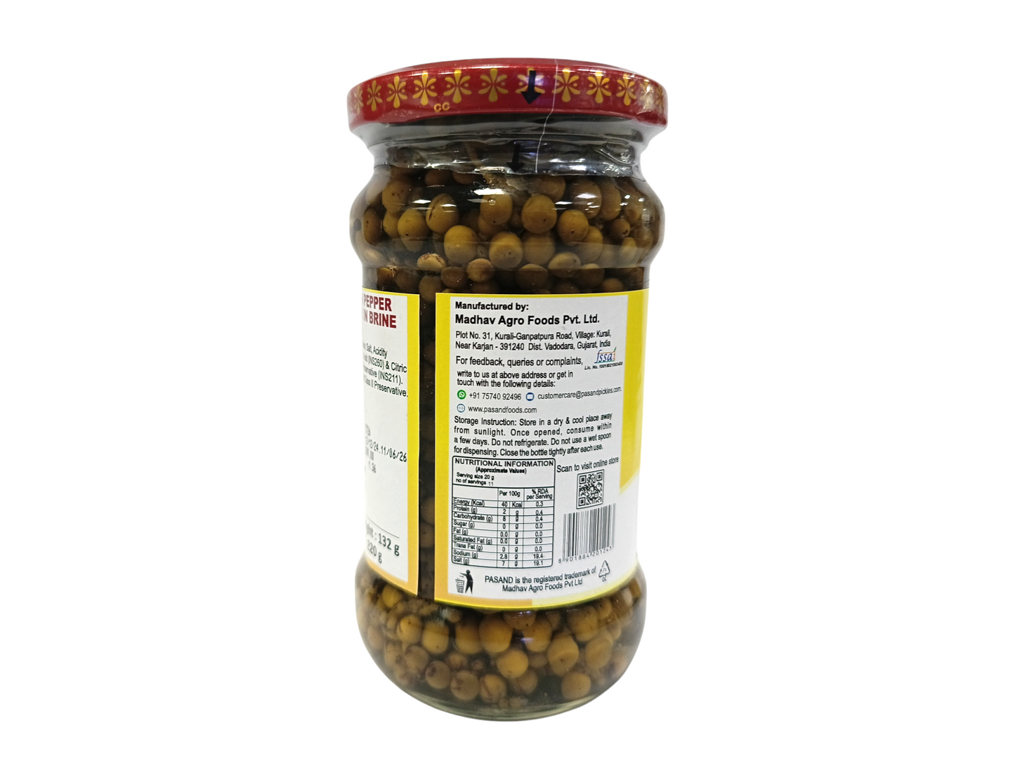 Green Pepper corn (pickled in brine)