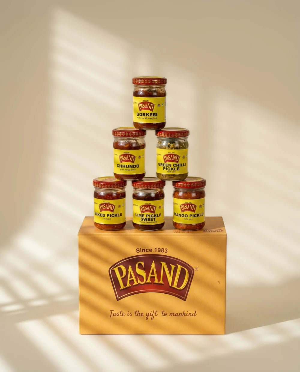 Pickle gift box -  assorted pickle jars of 6 flavours