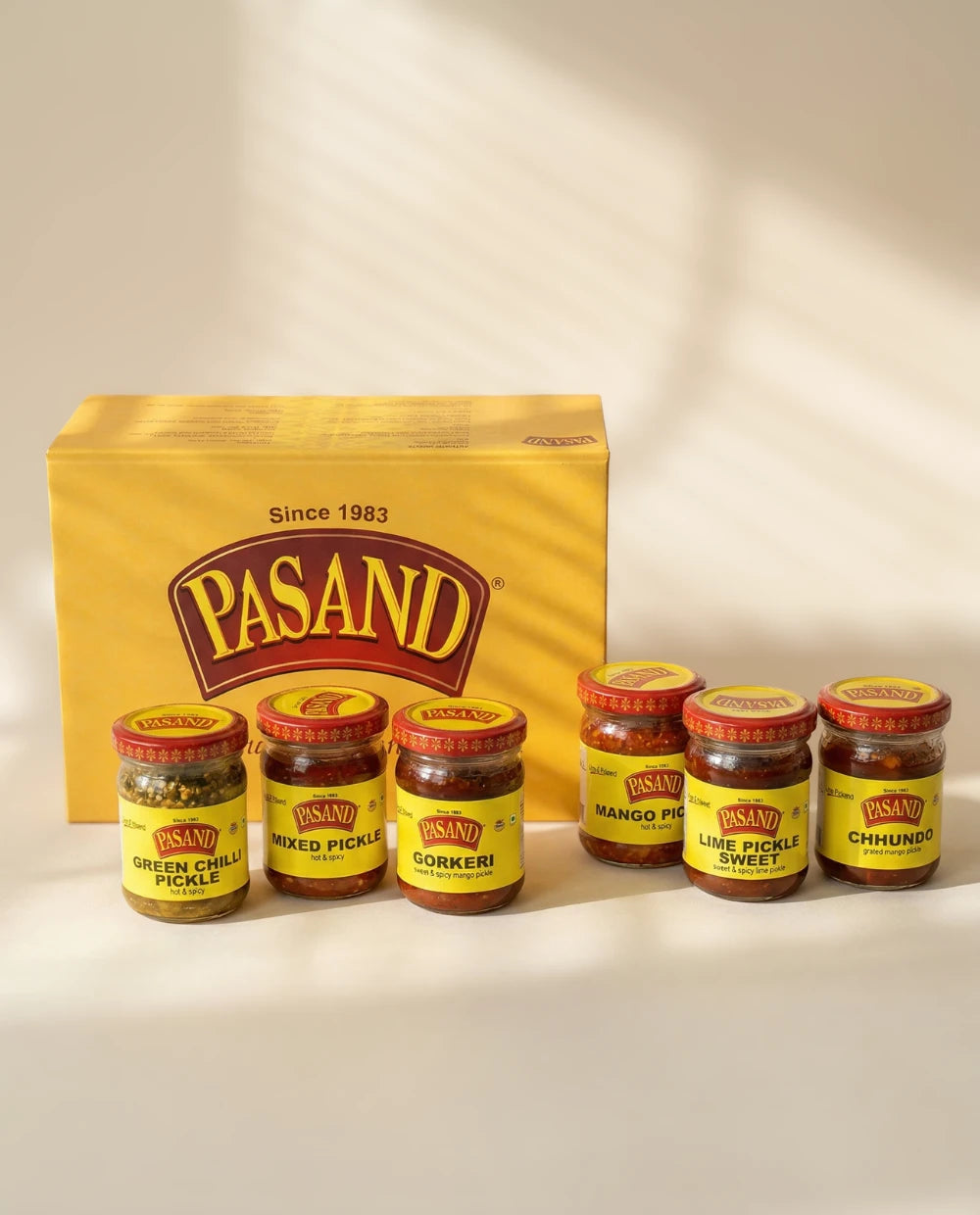 Pickle gift box -  assorted pickle jars of 6 flavours